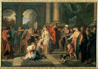 Susannah obviněná z cizoložství ... (malba na plátně) od Antoine Coypel