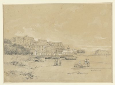 Gezicht op Chiatanone Pohled na Chiatanone v. hradu Vejce od Antoine Eugène Ernest Buttura