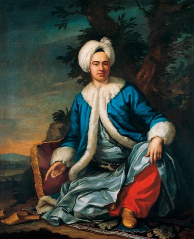 Portrét Evropana v tureckém kostýmu - Malba Antoine de Favray (1706-1791), olej na plátně (146x119 cm), druhá polovina 18. století, francouzské umění - Muzeum Pera, Istanbul (Turecko) od Antoine Favray