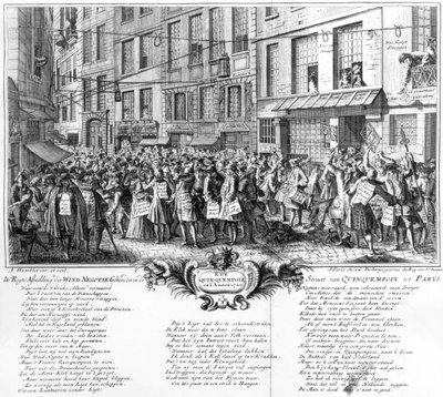 Investoři před sídlem Banque Royale v Rue Quincampoix, Paříž, 1720 od Antoine Humblot
