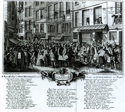 Rue Quinquempoix v roce 1720 od Antoine Humblot
