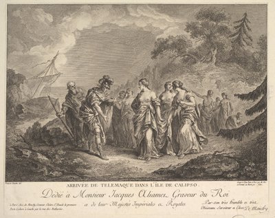 Příjezd Telemacha na ostrov Calypso od Antoine Jean Duclos