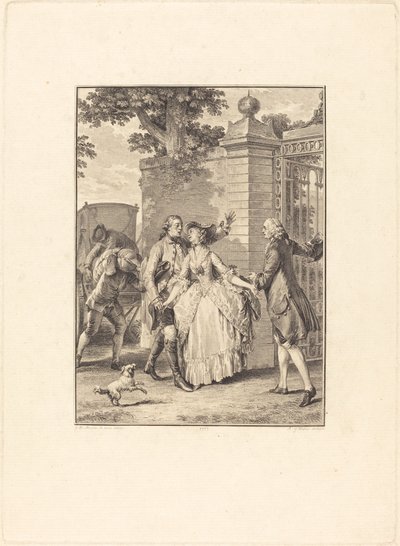 Důvěra krásných duší od Antoine Jean Duclos after Jean Michel Moreau