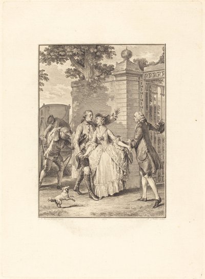 Důvěra krásných duší od Antoine Jean Duclos after Jean Michel Moreau