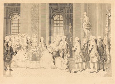 Královna oznámila soudcům paní de Bellegarde a svobodu svého manžela 1. května od Antoine Jean Duclos after vicomte Charles Henri Desfosses