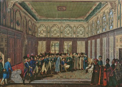 Generál Aubert du Bayet byl přijat osmanským velkovezírem v Konstantinopoli v roce 1796 od Antoine Laurent Castellan
