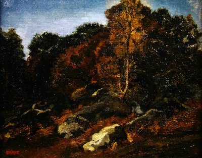 Podzim ve Fontainebleau (olej na plátně) od Antoine Louis Barye