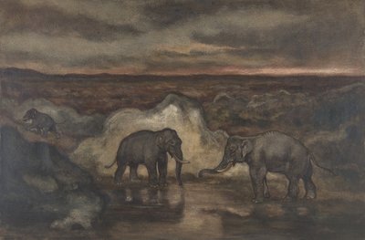 Sloni u bazénu, 1810-75. od Antoine Louis Barye