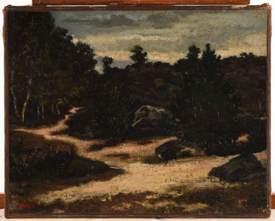 Francouzsky: Chemin sableux en forêt de Fontainebleau od Antoine Louis Barye