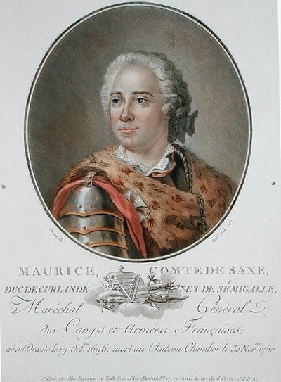 Maurice (1696-1750) hrabě ze Saska od Antoine Louis Francois (after) Sergent Marceau