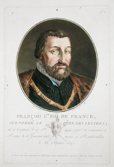 Francois I. (1494-1547) král Francie od Antoine Louis Francois Sergent Marceau