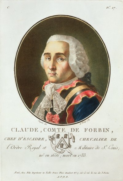 Claude (1656-1733) Comte de Forbin, 1789, z „Portréty velkých mužů, slavných žen a nezapomenutelných předmětů Francie“, vyryto 1787-92 od Antoine Louis Francois Sergent Marceau