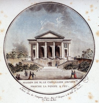 Maison de Monsieur le Chevalier, architekt, Paříž. V malebných pohledech na hlavní budovy Paříže od seržanta od Antoine Louis Francois Sergent Marceau