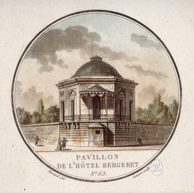 Pavilon hotelu Bergeret, Paříž. V malebných pohledech na hlavní budovy Paříže od seržanta od Antoine Louis Francois Sergent-Marceau