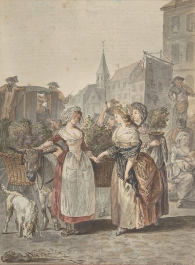 Květinářka Malý prodavač květin, n. d. od Antoine Louis Francois Sergent Marceau