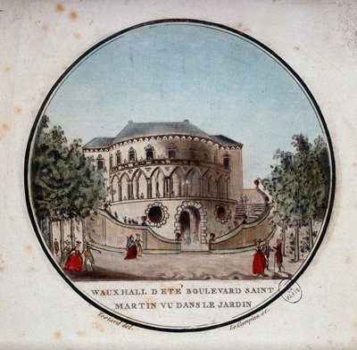 Telecí sál bulváru Saint Germain ze zahrady, Paříž. V malebných pohledech na hlavní budovy Paříže od seržanta od Antoine Louis Francois Sergent-Marceau