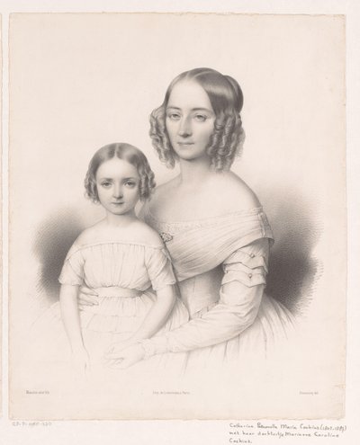 Portrét Cathariny Petronella Maria Cochius se svou dcerou od Antoine Maurin