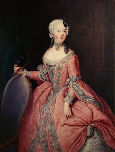 Portrét Luise Ulrike princezny Pruska (1720-1782) s maskou v ruce od Antoine Pesne