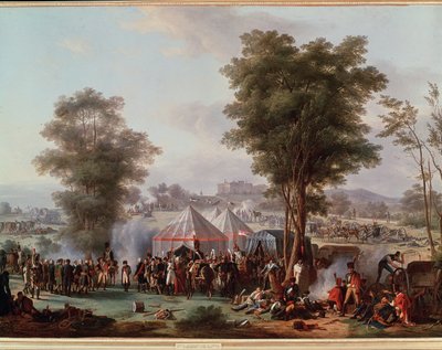 Bivak císaře Napoleona I., poblíž hradu Ebersberg v Rakousku 4.5.1809 (Obraz od Antoine Pierre Mongin