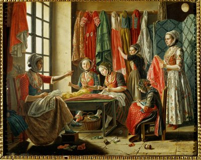 Dílna švadlen v Arles ... (olej na plátně) od Antoine Raspal