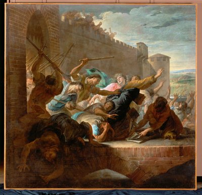 Vyhnání hugenotů z Toulouse po obléhání města vojsky prince de Conde (malba na plátně) od Antoine Rivalz