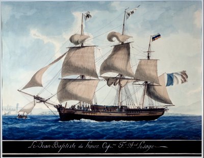 Jean - Baptiste du Havre, v přístavu Marseille Akvarel od Antoine Roux (1765-1835) 1815 Marseille, Marine Museum od Antoine Roux