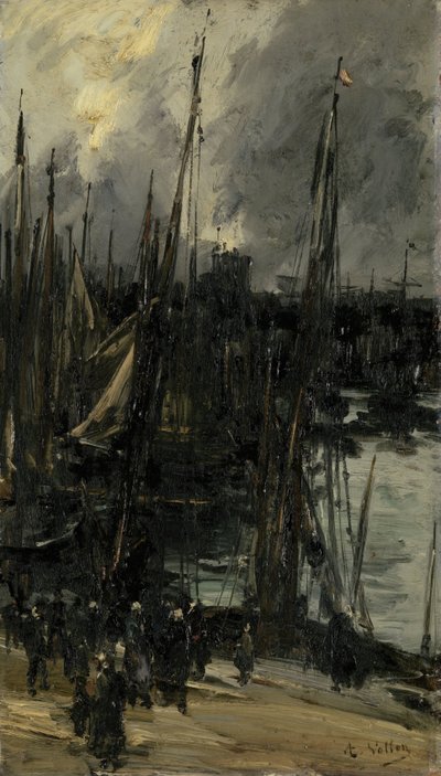 Pohled na přístav v Dunkerque (nebo Dieppe?) od Antoine Vollon