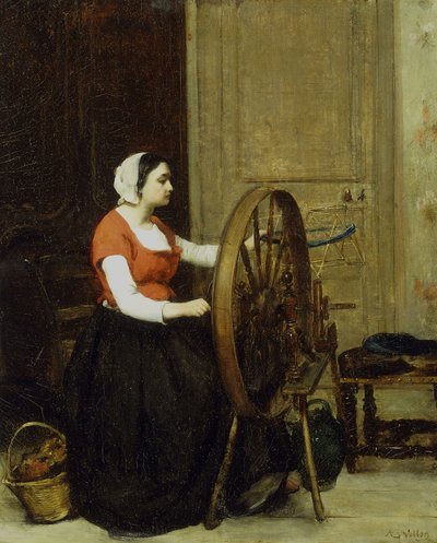 Žena a kolovrat, kolem roku 1860? od Antoine Vollon