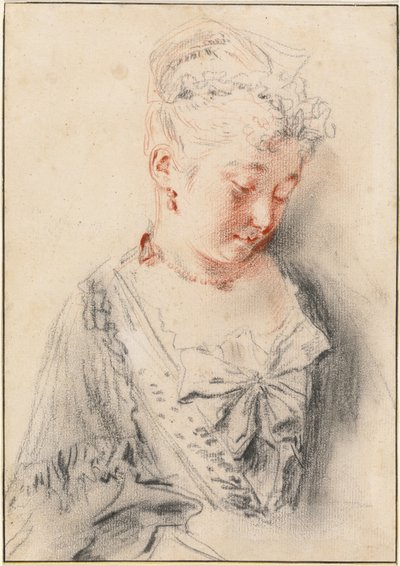 Sedící žena Při pohledu Dolů od Antoine Watteau