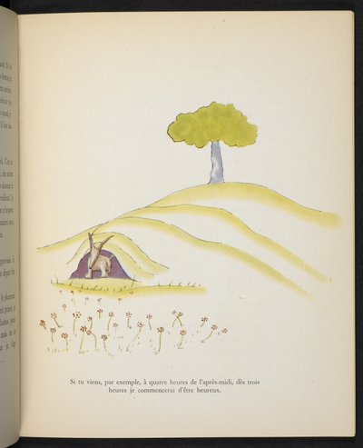Liška, ilustrace z knihy "Malý princ", Antoine de Saint-Exupéry od Antoine de Saint-Exupery