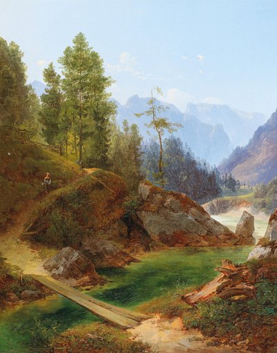 Pohled na Vysoké Alpy u Weichselbodenu ve Štýrsku od Anton Hansch