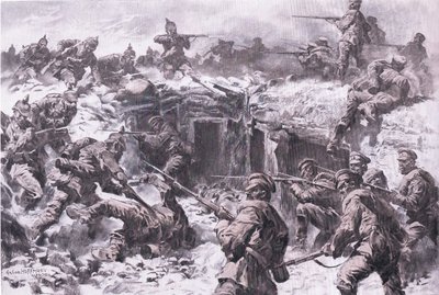 Porážka moskevského granátnického sboru slezskými, pruskými a císařskoněmeckými jednotkami, z hospody Ilustrované dějiny světové války 1914-1915. od Union Berlagsefellfchaft od Anton Hoffman