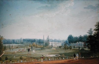 Zámek a park Ris-Orangis, cca 1811 (wc na papíře) od Anton Ignaz Melling