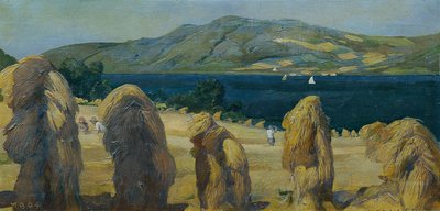 Krajina Attersee s obilnými mandlemi od Anton Josef von Kenner
