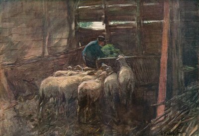 Interiér stodoly, 19. století od Anton Mauve