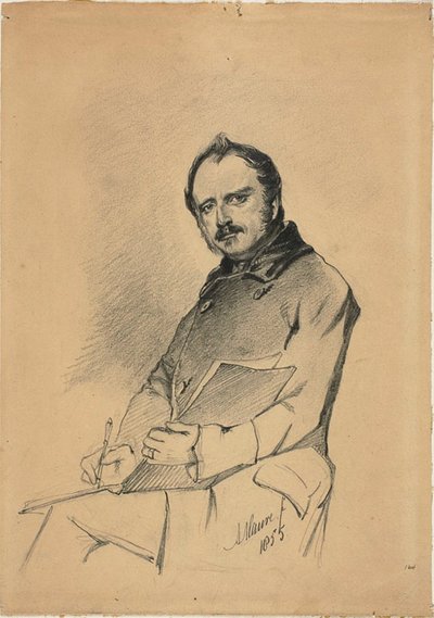Portrét muže, který píše od Anton Mauve