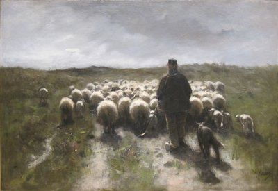Pastýř a ovce od Anton Mauve