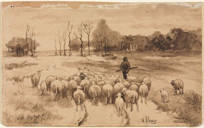 Pastýř se svým stádem, c. 1870. od Anton Mauve
