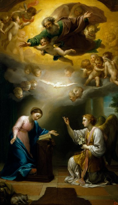 Zvěstování, Anton Raphael Mengs, kolem roku 1767, olej na plátně od Anton Raphael Mengs