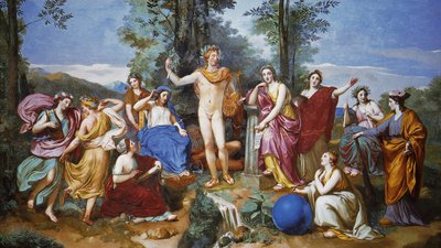 Apollón, Mnémosyna a devět múz od Anton Raphael Mengs