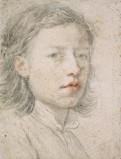Autoportrét - Dílo Antona Raphaela Mengse (1728-1779), krev a křída na papíře (26,1 x 20,2 cm) od Anton Raphael Mengs
