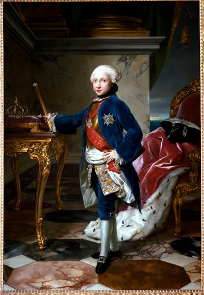 Portrét Ferdinanda I. Bourbonského nebo Ferdinanda IV., krále neapolského, ve věku devíti let od Anton Raphael Mengs