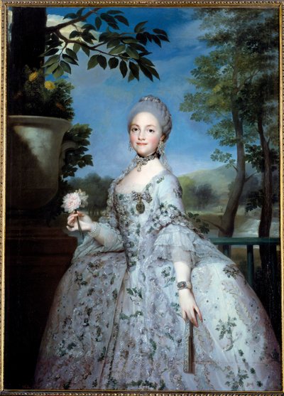 Portrét Marie Louise Parmské, princezny z Asturie (1751-1819) Malba Antona Raphaela Mengse (1728-1779) (např. vše) Madrid 18. století, Muzeum Prado od Anton Raphael Mengs