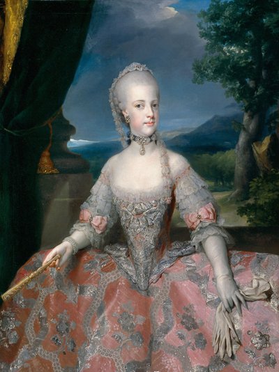 Španělština:  María Carolina de Habsburgo-Lorena, reina de Nápoles Marie Karolína Habsbursko-Lotrinská, královna neapolská od Anton Raphael Mengs
