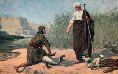 Tobiáš a anděl (barva lito) od Anton Robert Leinweber