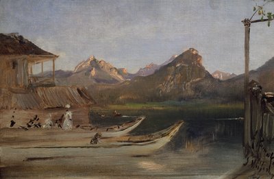 U jezera Wolfgangsee od Anton Romako
