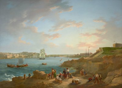 Připsáno Antonu Schranzovi (1769-1839) - Malta Harbour - RCIN 406555 - Royal Collection (restaurováno) od Anton Schranz