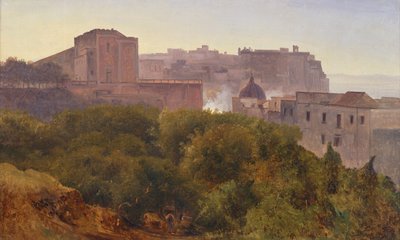 Francavilla Wood v Chiatamone, kolem roku 1824 (olej na plátně) od Anton Sminck Pitloo