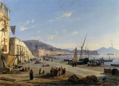 Pohled na Neapol s Vesuvem v pozadí od Anton Sminck Pitloo