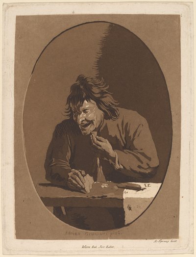 Selské jídlo od Anton Spreng after Adriaen Brouwer; published by Joseph Eder